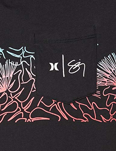 Hurley W Sig Zane Crop Pkt Crew SS T-Shirt, Mujer, Black, (36 ES/38 ES) Small