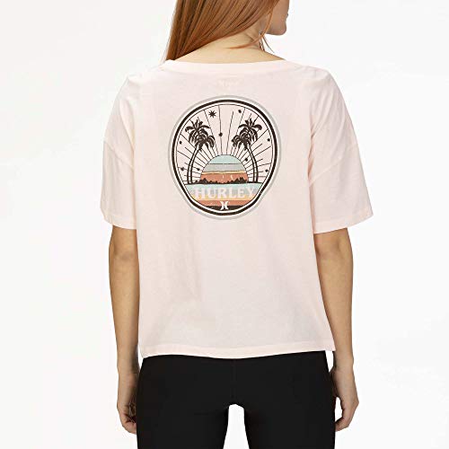 Hurley W Sun Stripes Flouncy tee Camisetas, Mujer, Echo Pink, M