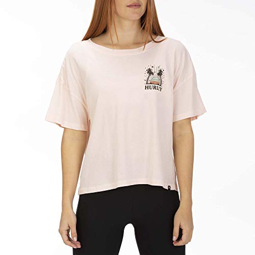 Hurley W Sun Stripes Flouncy tee Camisetas, Mujer, Echo Pink, M