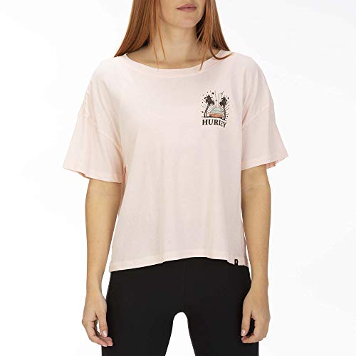 Hurley W Sun Stripes Flouncy tee Camisetas, Mujer, Echo Pink, M