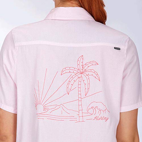 Hurley W Wilson Shipwrecks Woven Camisas, Mujer, Pink Gaze, L