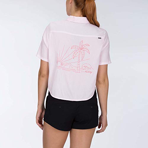 Hurley W Wilson Shipwrecks Woven Camisas, Mujer, Pink Gaze, L