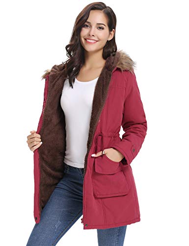 iClosam Abrigo Mujer Talla Grande Invierno Chaquetas con Capucha Mujer Color SóLido Sueltos Ligero Rompevientos Cremallera Y BotóN