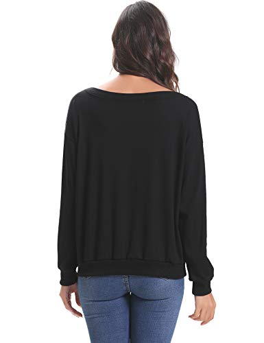 iClosam Camiseta Manga Larga Hombros Descubiertos Harry Potter Suelto Algodón Sweatshirt Moda y Comodo para Mujer