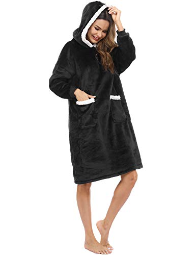 iClosam Camisón Pijamas Franela Familia Invierno Pijama con Capucha Cálido y Cómodo Ropa de Casa Casual para Hombre Mujer niños