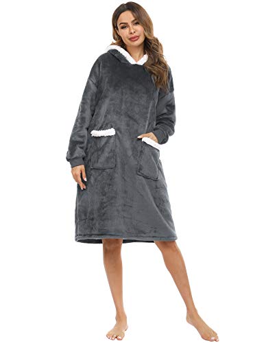 iClosam Camisón Pijamas Franela Familia Invierno Pijama con Capucha Cálido y Cómodo Ropa de Casa Casual para Hombre Mujer niños