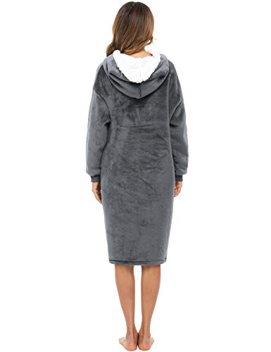 iClosam Camisón Pijamas Franela Familia Invierno Pijama con Capucha Cálido y Cómodo Ropa de Casa Casual para Hombre Mujer niños