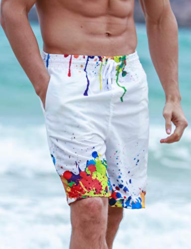iClosam Hombre Pantalones Cortos Playa Poliéster de Bañador de Secado rápido de Verano para Hombres Deporte Ligero Moda con cordón Ajustable