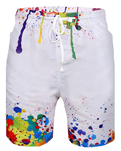 iClosam Hombre Pantalones Cortos Playa Poliéster de Bañador de Secado rápido de Verano para Hombres Deporte Ligero Moda con cordón Ajustable