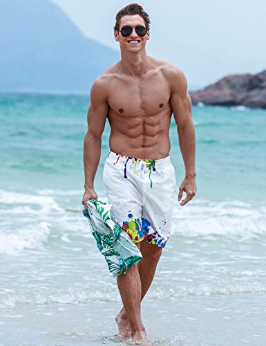 iClosam Hombre Pantalones Cortos Playa Poliéster de Bañador de Secado rápido de Verano para Hombres Deporte Ligero Moda con cordón Ajustable