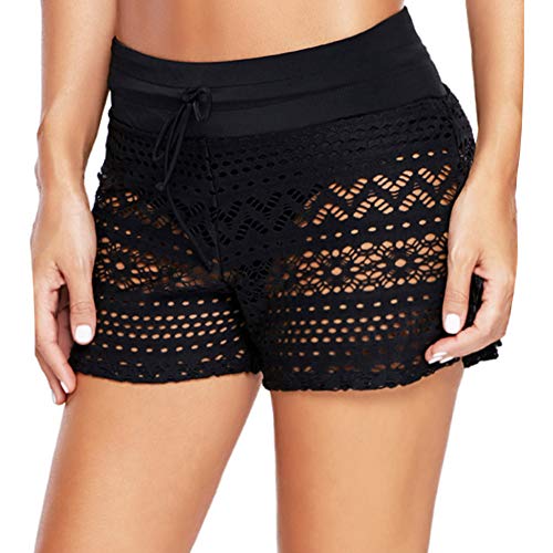 iClosam Pantalones Natación Cortos Mujer,Shorts Nadar Sexy con Cordón Ajustables,Pantalones Bañador para Deportes Acuáticos