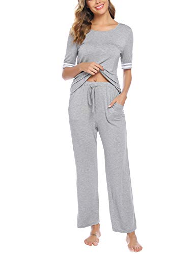 iClosam Pijamas Mujer Verano Casual Elegante Conjunto Mujer Pantalon Y Top