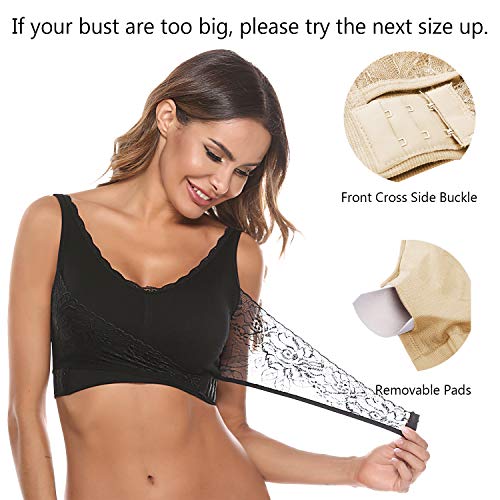 iClosam Sujetador Deportivo Encaje Mujer,Sujetadores Ajustable Bra Deporte Sin Costuras para Gimnasio Yoga Bailar Corriendo Fitness