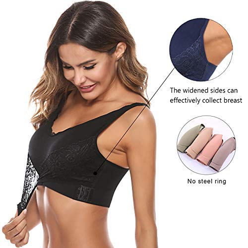 iClosam Sujetador Deportivo Encaje Mujer,Sujetadores Ajustable Bra Deporte Sin Costuras para Gimnasio Yoga Bailar Corriendo Fitness