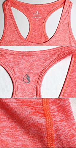 icyzone Camiseta de Fitness Deportiva de Tirantes para Mujer (S, Naranja)