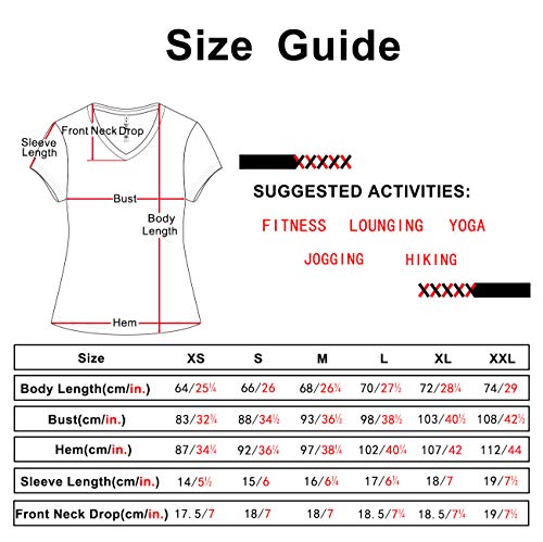 icyzone Camiseta deportiva para mujer con cuello en V, manga corta, para entrenamiento, fitness, ropa deportiva militar XL