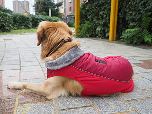 Idepet Chaqueta Abrigada para Perros, Traje para Nieve Resistente al Agua para Mascotas, Ropa Reflectante a Prueba de Viento para Perros pequeños, medianos y Grandes