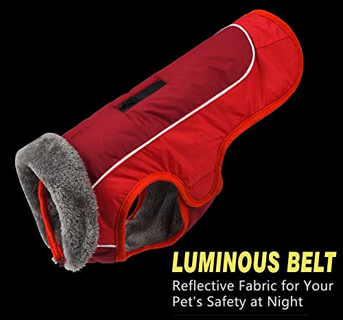 Idepet Chaqueta Abrigada para Perros, Traje para Nieve Resistente al Agua para Mascotas, Ropa Reflectante a Prueba de Viento para Perros pequeños, medianos y Grandes