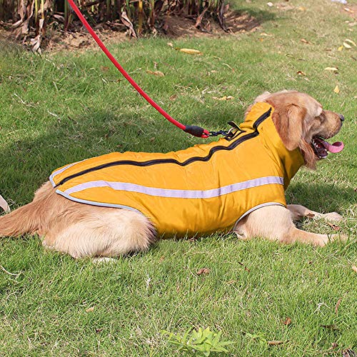 Idepet Impermeable Abrigo para Perros Chaqueta abrigadora de Invierno, Ropa Impermeable para Perros al Aire Libre Traje Chaleco para Perros pequeños medianos Grandes con Orificio para arnés