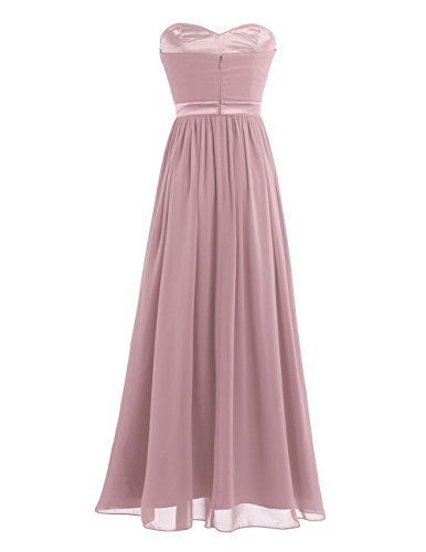 IEFIEL Vestido Largo de Fiesta para Mujer Vestido Elegante Hombro Descubierto de Boda Ceremonia Vestido Cóctel de Dama de Honor Dusty Rosa 34