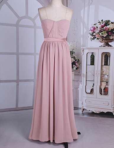 IEFIEL Vestido Largo de Fiesta para Mujer Vestido Elegante Hombro Descubierto de Boda Ceremonia Vestido Cóctel de Dama de Honor Dusty Rosa 34