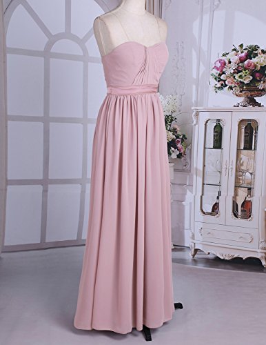 IEFIEL Vestido Largo de Fiesta para Mujer Vestido Elegante Hombro Descubierto de Boda Ceremonia Vestido Cóctel de Dama de Honor Dusty Rosa 34