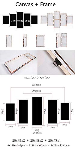 IIIUHU 5 Piezas Cuadro sobre Lienzo De Fotos Gimnasio de jiu-Jitsu brasileño Gracie Lienzo Impresión Cuadros Decoracion Salon Grandes Cuadros para Dormitorios Modernos Mural Pared Listo para Colgar