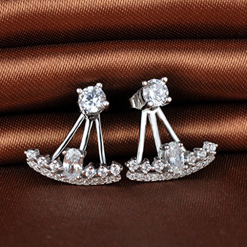 Infinite U Fashion pendientes chaquetas 925 plata de ley Circonita garra de Dragon studs gota Dangle Oreja, más 2 con formas