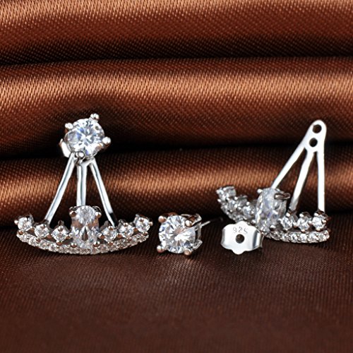 Infinite U Fashion pendientes chaquetas 925 plata de ley Circonita garra de Dragon studs gota Dangle Oreja, más 2 con formas