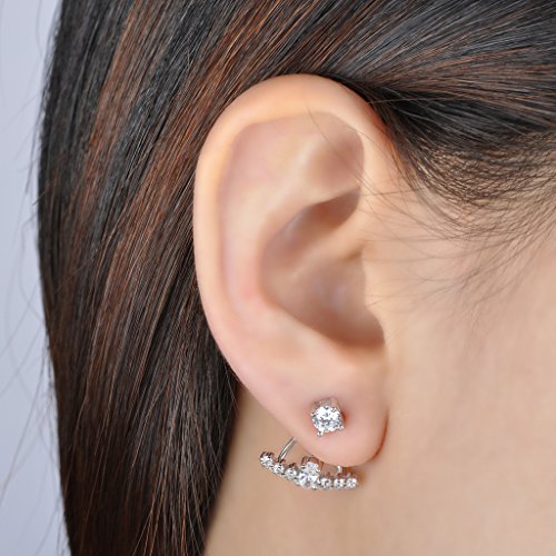 Infinite U Fashion pendientes chaquetas 925 plata de ley Circonita garra de Dragon studs gota Dangle Oreja, más 2 con formas