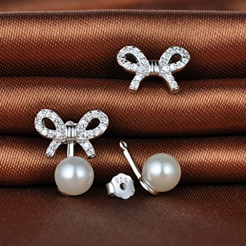 Infinite U Fashion pendientes chaquetas 925 plata de ley Circonita Perla Lazo studs gotas cuelga, más 2 con formas