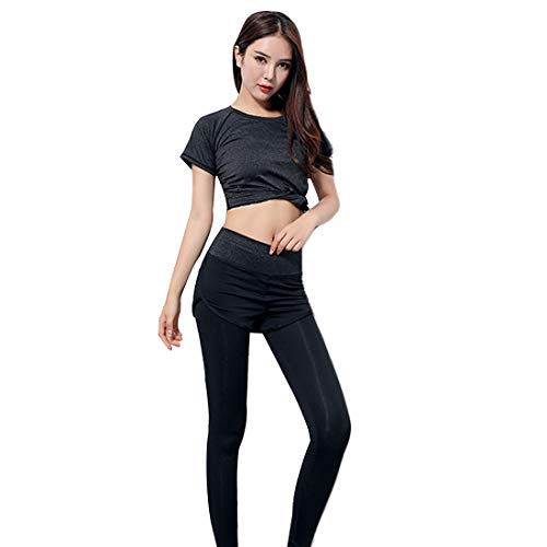 Inlefen Chándal de Mujer Yoga Ropa Deportiva Trajes Abrigo con Capucha Sudadera Dos Pantalones Running Athletic 5pcs Conjuntos