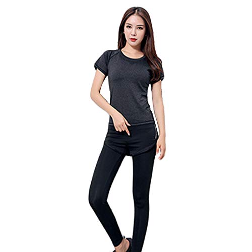 Inlefen Chándal de Mujer Yoga Ropa Deportiva Trajes Abrigo con Capucha Sudadera Dos Pantalones Running Athletic 5pcs Conjuntos