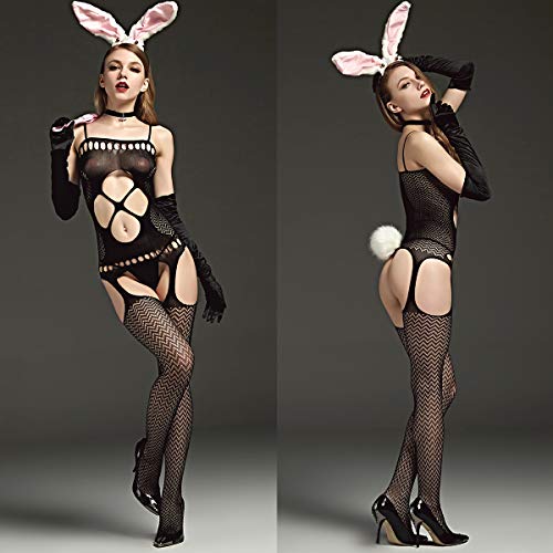 Intim Secret Pack 3 Lencería Sexy, Encaje, Bodie Una Pieza,Ropa Interior de Mujer,Encaje,Diseño Sensual para San Valentín,Navidad,Dormir,Fiestas,Despedida de Solteras,etc,en Color Rojo y Negro.