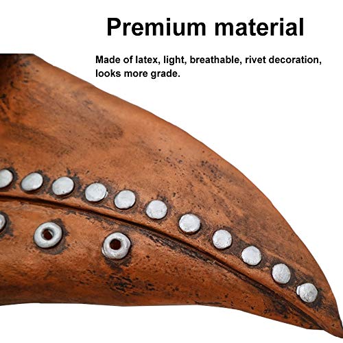 INTVN Máscara Halloween, 1 Pcs Plague Doctor Bird Head Mask Cuero de PU Nariz Larga de pájaro Halloween Props Disfraz Steampunk Látex Máscara Negra, para Hombre Mujer