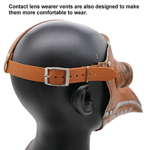 INTVN Máscara Halloween, 1 Pcs Plague Doctor Bird Head Mask Cuero de PU Nariz Larga de pájaro Halloween Props Disfraz Steampunk Látex Máscara Negra, para Hombre Mujer