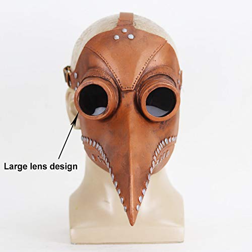 INTVN Máscara Halloween, 1 Pcs Plague Doctor Bird Head Mask Cuero de PU Nariz Larga de pájaro Halloween Props Disfraz Steampunk Látex Máscara Negra, para Hombre Mujer