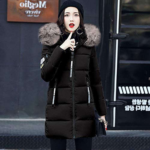 Invierno Slim Abrigo con Capucha Acolchado Chaqueta Largo con Capucha para Mujer