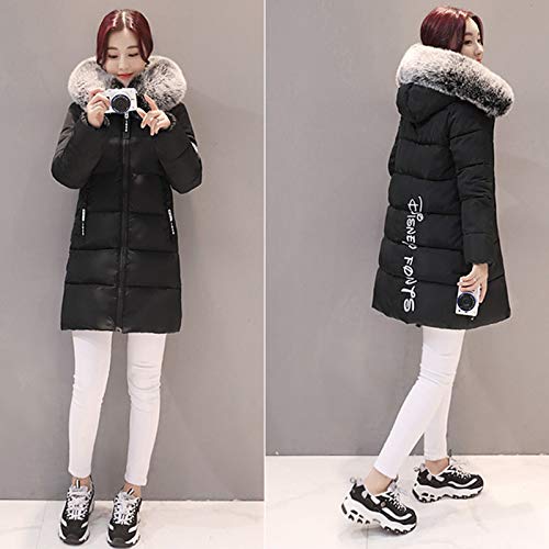 Invierno Slim Abrigo con Capucha Acolchado Chaqueta Largo con Capucha para Mujer