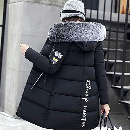 Invierno Slim Abrigo con Capucha Acolchado Chaqueta Largo con Capucha para Mujer
