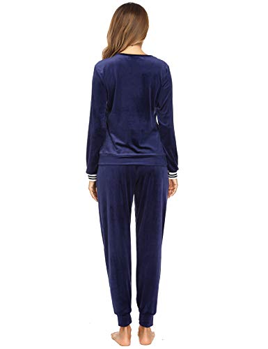 Irevial Chándal Mujer Conjunto de Terciopelo, Conjuntos Deportivos Manga Larga Sudadera y Pantalon Mujer Casual, Pijamas Mujer Invierno Dos Piezas