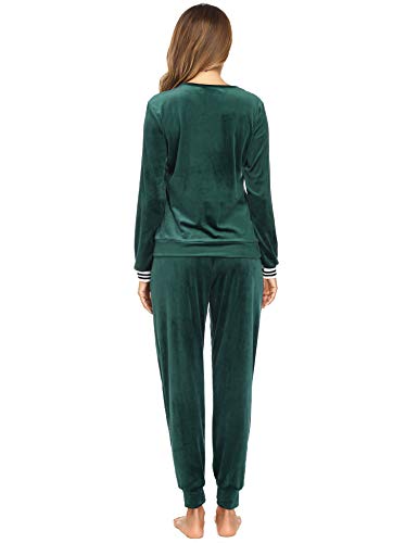 Irevial Chándal Mujer Conjunto de Terciopelo, Conjuntos Deportivos Manga Larga Sudadera y Pantalon Mujer Casual, Pijamas Mujer Invierno Dos Piezas