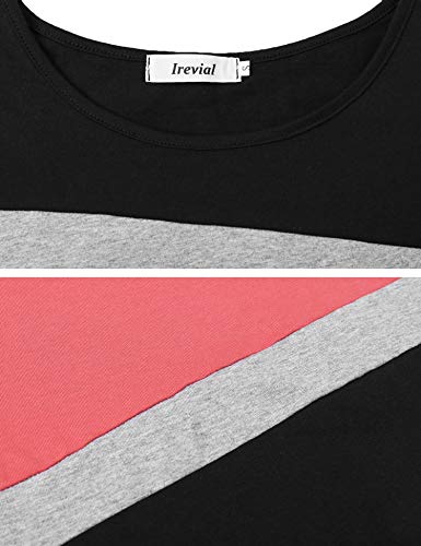 Irevial Conjunto Chandal Deportivo Mujer, Chándal Mujer Completo, Ropa de Deporte Mujer Manga Larga con Costura Color, Pijamas Mujer Invierno Dos Piezas Casual