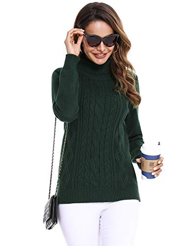 Irevial Jersey Mujer Invierno Cuello Alto, Suéter Mujer Manga Larga Elegante, Pullover Jersey de Punto Mujer Cuello Alto Cálido Turtleneck Sweater para Otoño Invierno