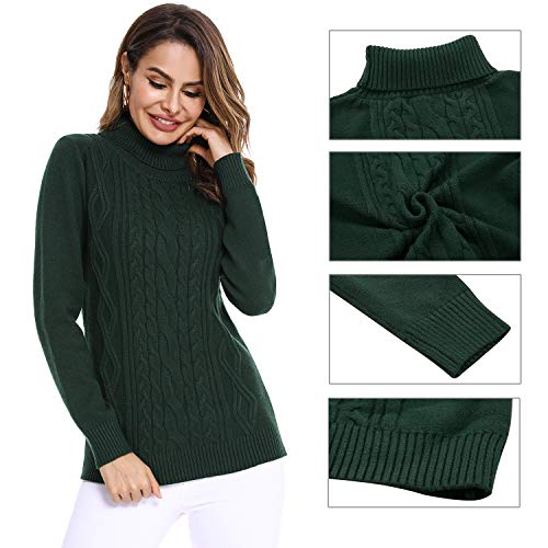 Irevial Jersey Mujer Invierno Cuello Alto, Suéter Mujer Manga Larga Elegante, Pullover Jersey de Punto Mujer Cuello Alto Cálido Turtleneck Sweater para Otoño Invierno