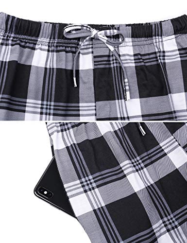 Irevial Mujer Pijamas de Verano, algodón Pijama a Gato,Ropa de Dormir de Manga Corta 2 Piezas,Suave y Cómodo