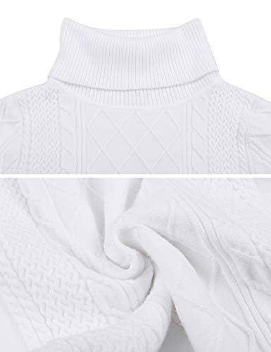 Irevial Vestido Punto Mujer Manga Larga, Jersey Vestidos Invierno Mujer Cuello Alto, Vestido a Punto Cuello Alto para Mujer Otoño Invierno