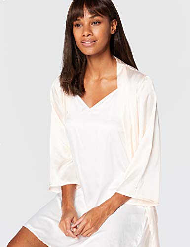 Iris & Lilly Bata Kimono de Algodón Mujer, Rosa (rosa dama de honor), L, Label: L