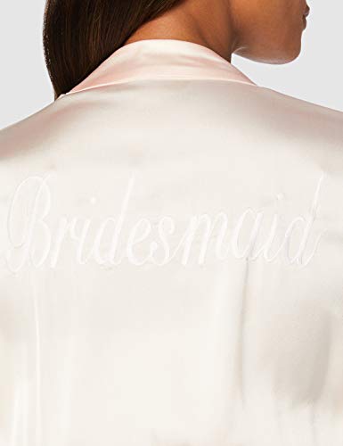 Iris & Lilly Bata Kimono de Algodón Mujer, Rosa (rosa dama de honor), L, Label: L