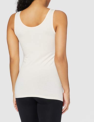 IRIS & LILLY Camiseta de Tirantes de Algodón para Mujer, Pack de 2, 1 x Blanco & 1 x Rosa Claro, X-Small